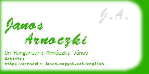 janos arnoczki business card